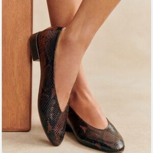 Sezane Brown python Matilda ballerina flats 41 US 10